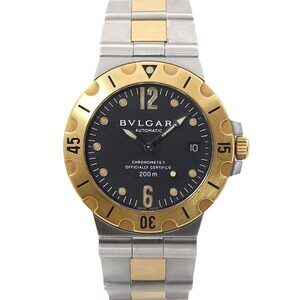 Bvlgari Diagono Scuba Combi SD38SG Men's Watch with Date Display, Black, 18K ...